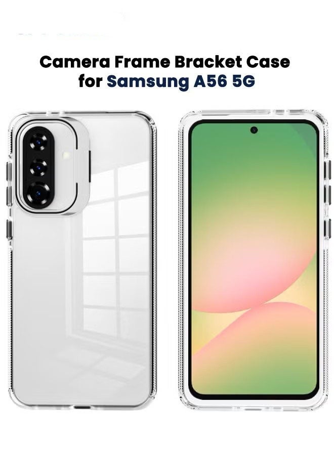 جراب سامسونج جالاكسي A56 5G مع حامل حلقي للكاميرا، [مضاد للصدمات والسقوط] [مضاد للخدش والانزلاق] [لا يصفر] جراب صلب كلاسيكي مزود بحامل لهاتف سامسونج A56 مقاس 6.7 بوصة - Image 4